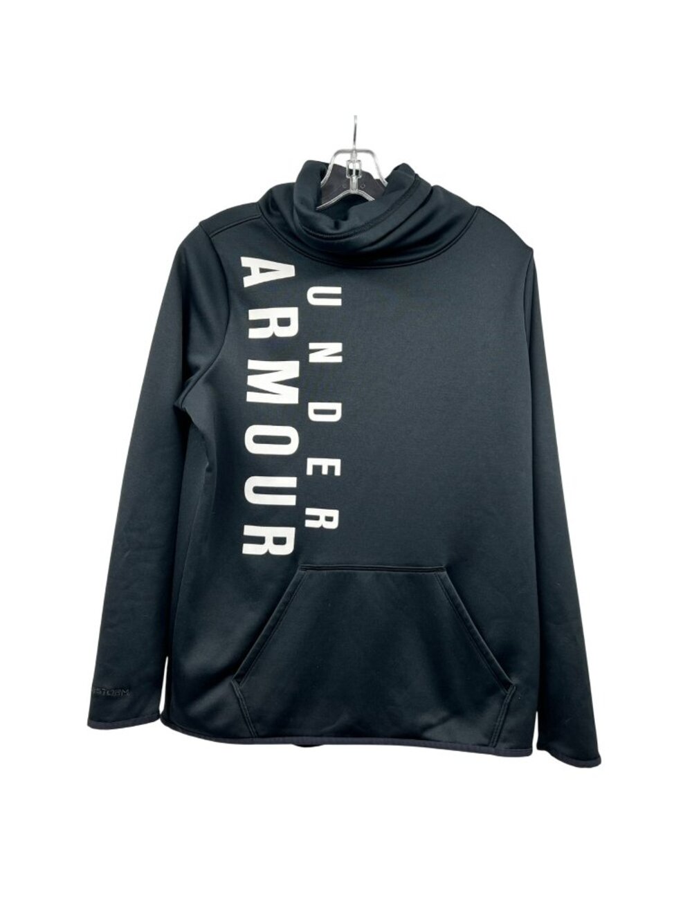 Under Armour Womens Active Pullover Top Cowl Neck Black/White Size Medium